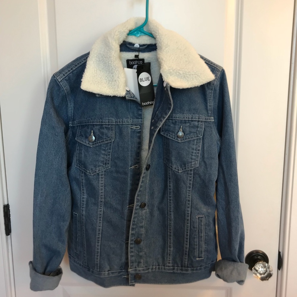 Borg Lined Oversized Denim Jacket